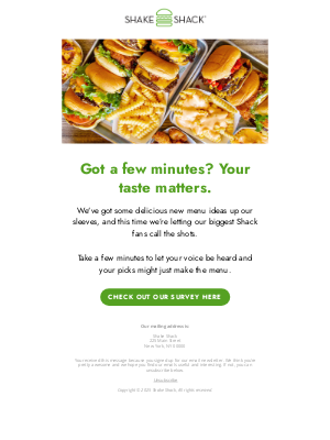 Shake Shack - You’ve got great taste. And now we need your help