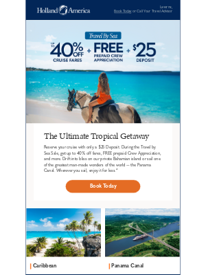 Holland America Line - Act Now: Up to 40% off fares