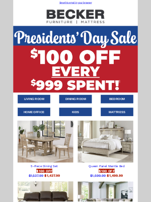 Becker Furniture World - 🛋️ Presidents' Day Sale: Unbeatable Deals!