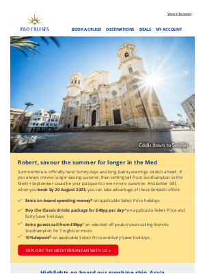 P&O Cruises - Sail away from Southampton for your next cruise...