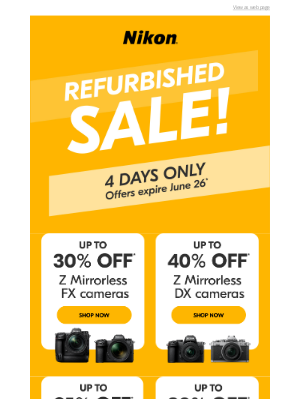 NikonUSA - 4 DAYS Only! Huge discounts on refurbished products