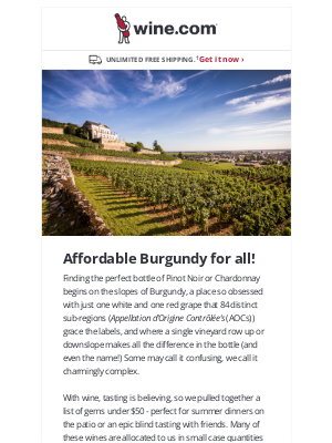 Wine - Burgundy: Great Pinot Noir and Chardonnay starts here.