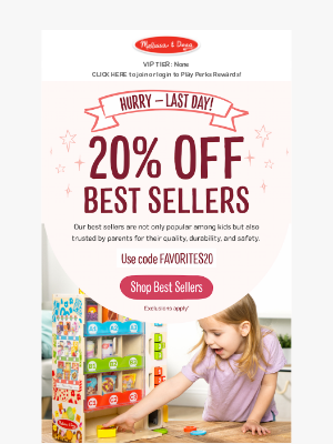 Melissa & Doug LLC - latasha, Last Day!