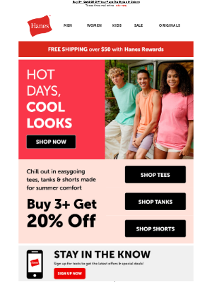 Hanes - 🥵 Beat the Heat in Tees, Tanks & Shorts