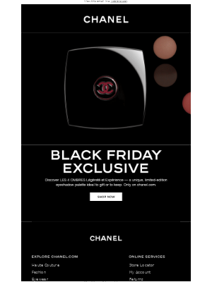 Email marketing Black Friday from CHANEL