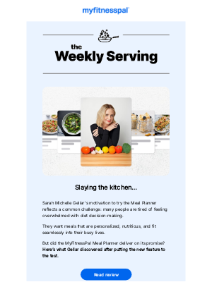 MyFitnessPal - Sarah Michelle Gellar’s honest review of Meal Planner