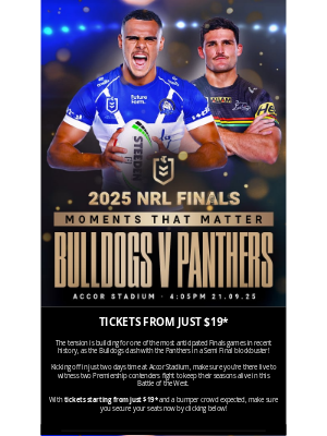 NSW Rugby League (Australia) - Finals Blockbuster: Bulldogs v Panthers – Just 2 Days Away! 🐶🐾