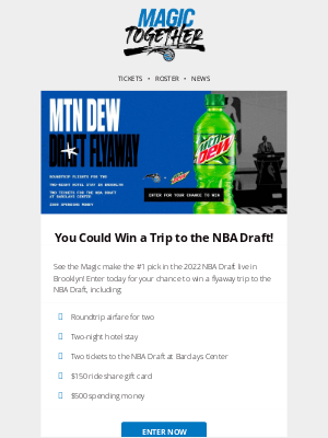 Orlando Magic - Win a Trip to the NBA Draft!