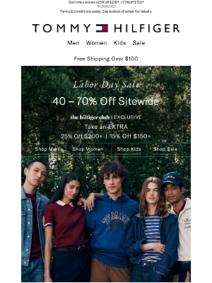 Tommy Hilfiger - It's ON: 40–70% off sitewide | The Labor Day Sale
