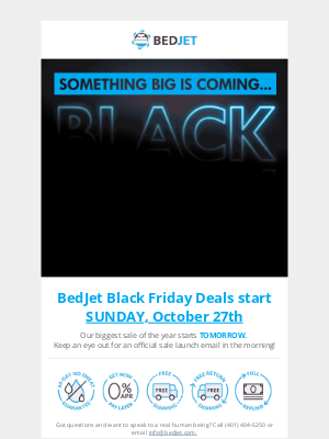 BedJet - VIP Early Notice: Black Friday Deals start TOMORROW