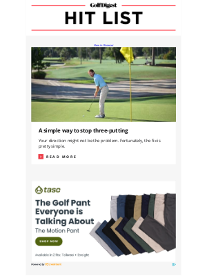 Golf Digest - A simple way to stop three-putting