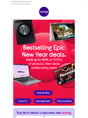 Currys (United Kingdom) - Our bestselling New Year deals have arrived! 🚨