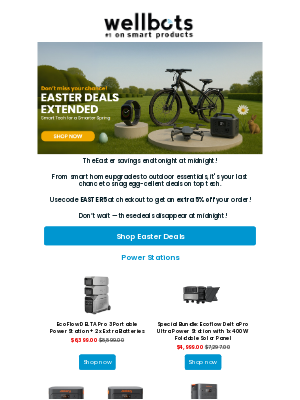 wellbots - 🐣 Wellbots Wednesday: Last Chance for Easter Deals!