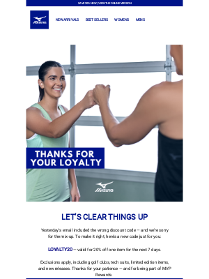 Mizuno Running - Let’s Make It Right — Enjoy 20% Off One Item