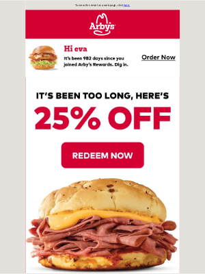 Arby's - 👋Eva, here’s 25% off your order