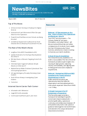 SANS Institute - SANS NewsBites Vol. 27 Num. 36 : UK Gov't. to Replace SMS Verification with Passkeys; DDoS-for-Hire Service Suspects Arrested; PowerSchool Paid Ransom, but Extortion Continues; US DOD Software Fast Track Initiative