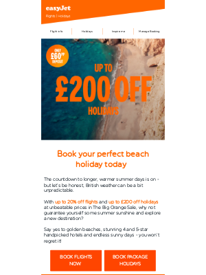 easyJet (United Kingdom) - Save up to £200 on a summer beach holiday 🏝️☀️