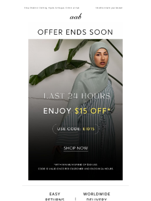 Aab - Last Chance to Shop - Offer Ends in 24 Hours!