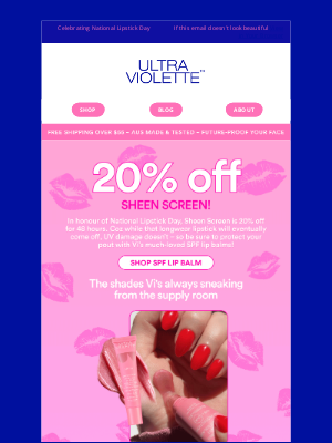 Ultra Violette - 20% off Sheen Screen™ 💋