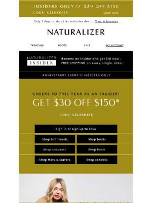 Sam Edelman - Our Insider Anniversary means $30 off $150!