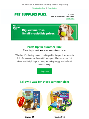 Pet Supplies Plus - Check out savings for summertime fun!