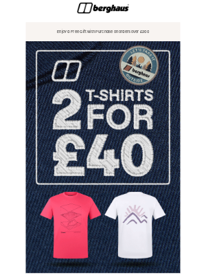 Berghaus (United Kingdom) - 2 for £40 on Selected Tees 👕