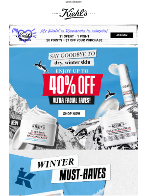 Kiehl's (Canada) - Up to 40% off winter skin heroes! ❄️