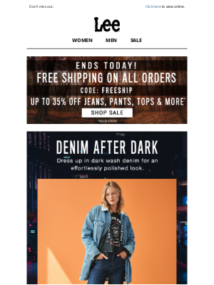 Lee Jeans - Ends today: up to 35% off + free shipping