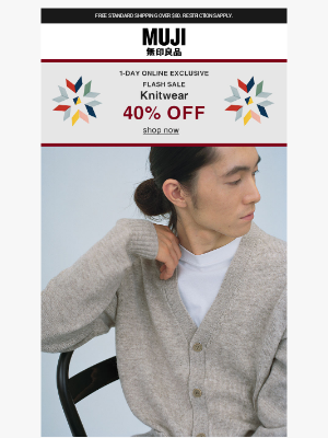 MUJI - 40% OFF Sweaters and Cardigans—Online Only, Today!