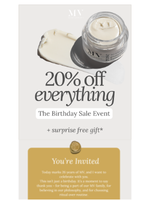 MV Skintherapy (Australia) - The MV Birthday Sale is ON 🎉 20% off everything
