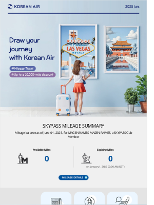 Korean Air (Korea) - (AD) [Korean Air] Your SKYPASS e-Statement, June 2025