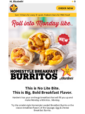 Hardee's - It's Monday, let's get rolling... 🌯