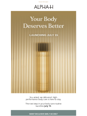 Alpha-H (Australia) - Body care is here to stay...