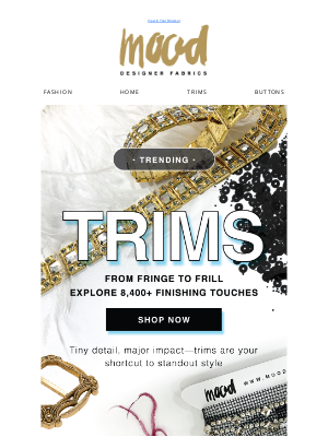 Mood Fabrics - Trims Are Trending—Make Your Project Pop 🎀