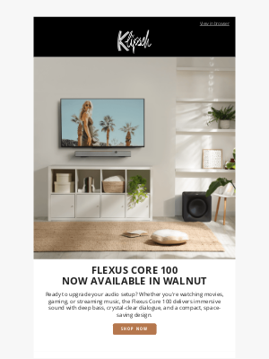 Klipsch - Sleek & Sophisticated: Flexus Core 100 Now in Walnut