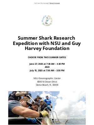 Island Water Sports - You're invited: Two Summer Shark Research Expeditions with NSU and Guy Harvey Foundation