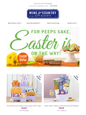WineCountryGiftBaskets - Easter is this Sunday!