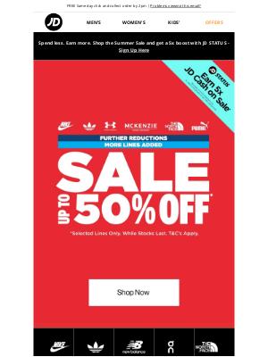 JD Sports (United Kingdom) - Summer Sale just got hotter