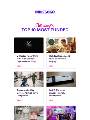 Indiegogo - ⭐ This Week’s Top 10 Most Funded