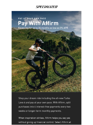 Specialized Bicycle Components - Pay at Your Own Pace with Affirm