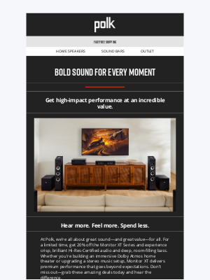 Polk Audio - Turn up the savings with 20% off Monitor XT