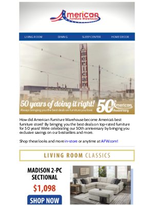 American Furniture Warehouse - It's no surprise...