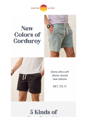 Marine Layer - #1 Bestselling Shorts. 5 Colors.