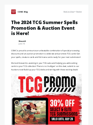 COMC - The 2024 TCG Summer Spells Promotion & Auction Event is Here!