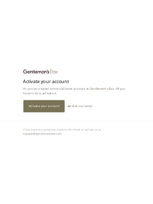 Gentleman's Box - Customer account activation