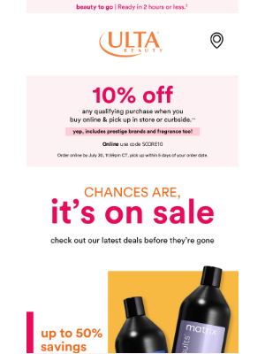 ULTA Beauty - Up to 50% off select beauty & 10% off your next pickup order 🛍️