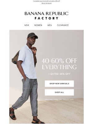 Banana Republic Factory - 40-60% off linen & seersucker favorites