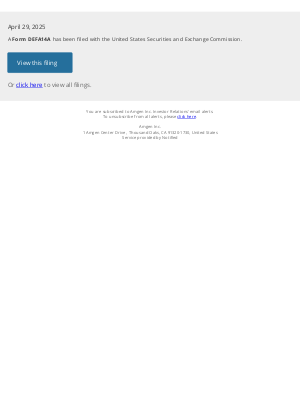 Amgen - New Form DEFA14A for Amgen Inc.