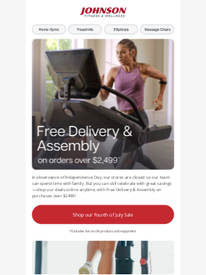 Johnson Fitness - Stores are Closed for the Holiday  – Shop Online Instead!