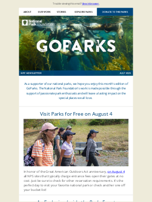 National Park Foundation - GOPARKS: Visit for Free on Aug 4, Plan a Safe Trip, Join Our Virtual Event, Become a Junior Ranger Online, and Much More
